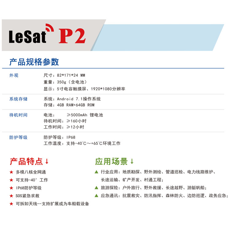 Lesat P2卫星电话手机